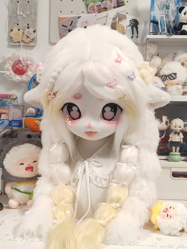 [Lamb] White pink cute sweet lamb Kig Fursuits Stock