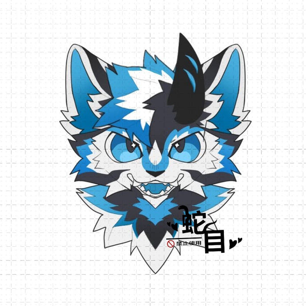 [Waiting for Adoption] - Blue unicorn Kemono Fursuit Head