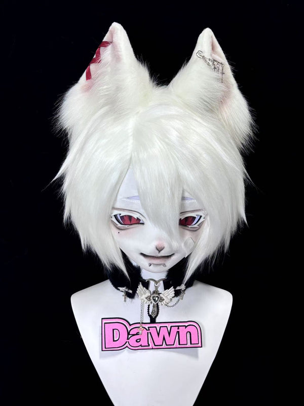 [Wolf] White-haired vampire wolf Kig Fursuits Stock