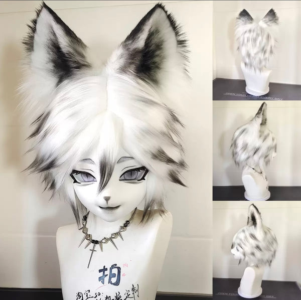 [Fox] Black and white gradient fox Kig Fursuits Stock