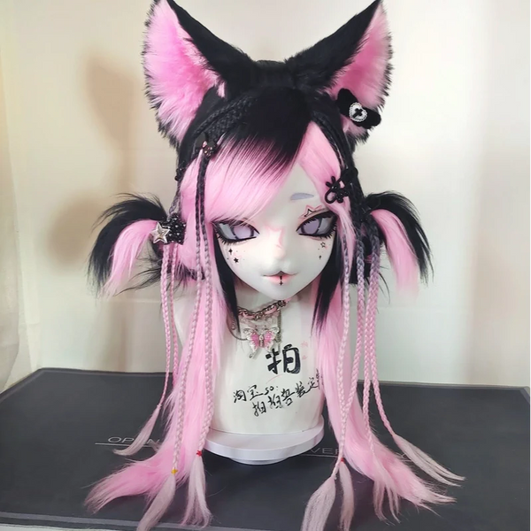 [Fox] y2k black pink little fox Kig Fursuits Stock