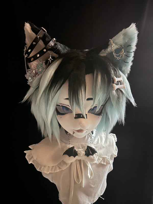 [Kitten] Black and blue Y2K kitten Kig Fursuits Stock