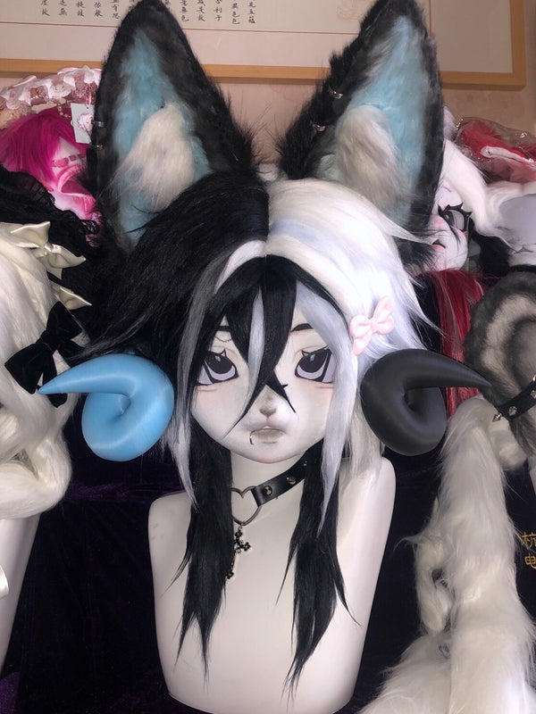 [Fox] Devil horned blue fox Kig Fursuits Stock