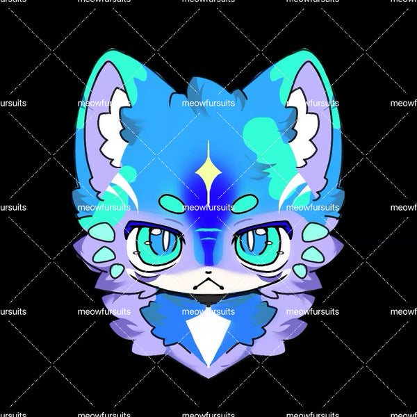 [Pre-sale adoption] - Blue Flash Kitten Kemono Fursuit Head