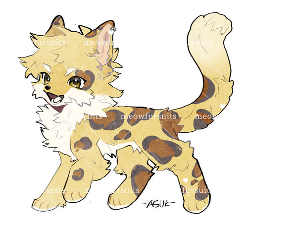 [Pre-sale adoption] - Realistic cute yellow leopard cat Kemono Fursuit Head