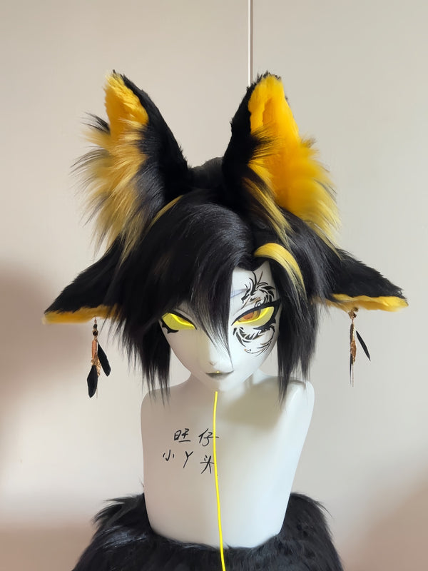 [Wolf] Glowing Eyes Four-Eared Wolf kig fursuits stock