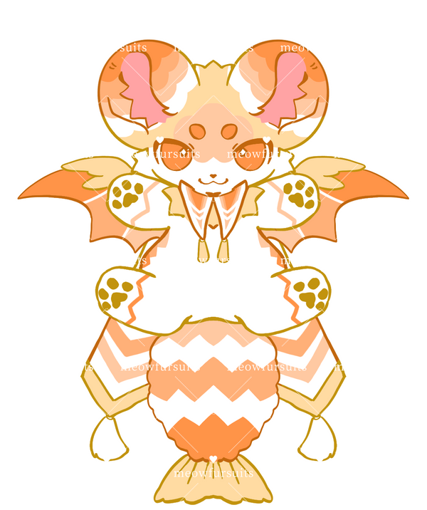 [Pre-sale adoption] - Orange flying squirrel Kemono Fursuit Head