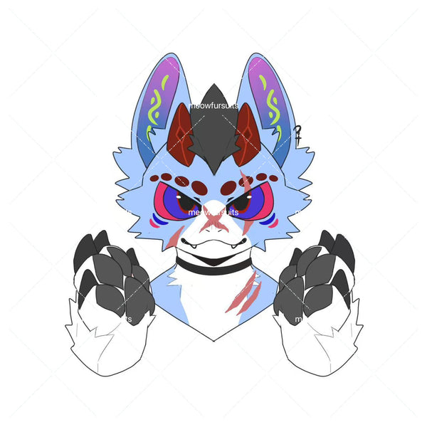 [Pre-sale adoption] -Colorblock Cool Wolf Kemono Fursuit Head