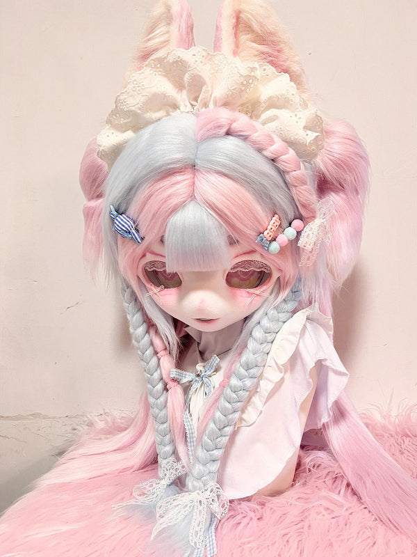 [Bunny] Macaron-colored lace bunny kitten kig fursuits stock