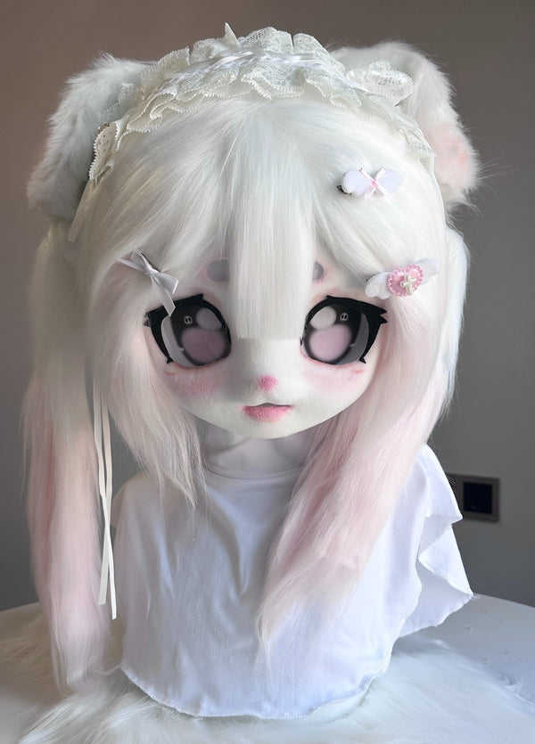 [Puppy] Pink White Puppy Kig Fursuits Stock