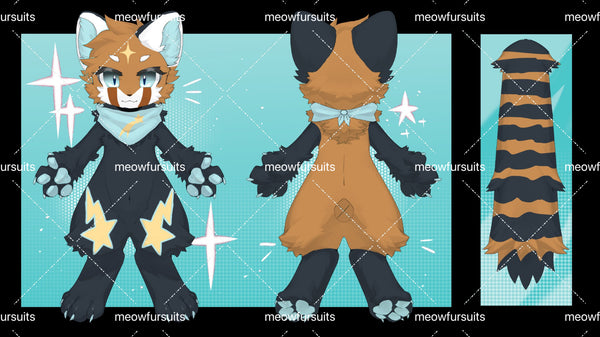 [Pre-sale adoption] -Lightning Raccoon Kemono Fursuit Head