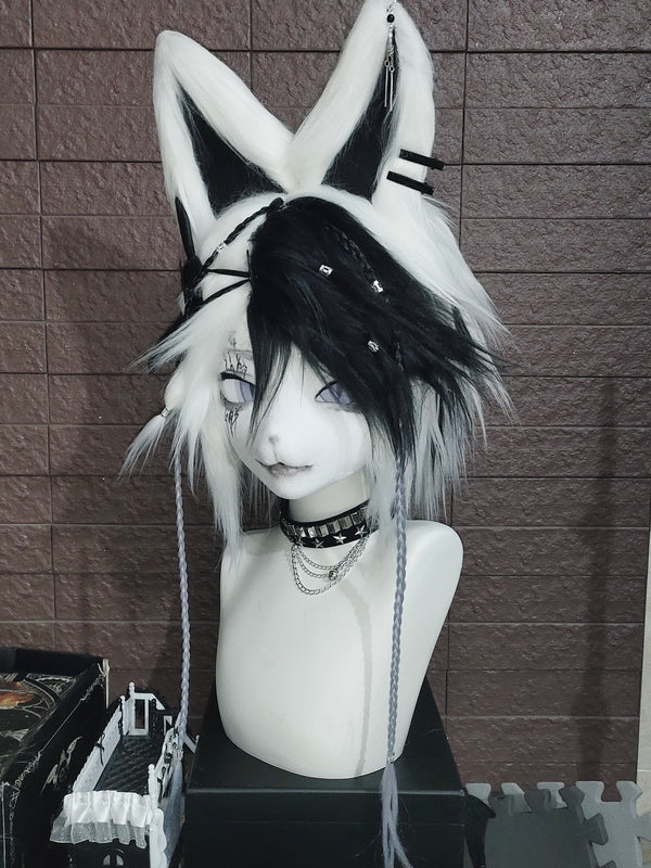 [Fox] Handsome black and white fox Kig Fursuits Stock