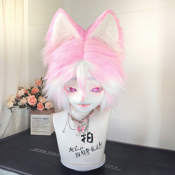 [Fox] Pink and white fox Kig Fursuits Stock