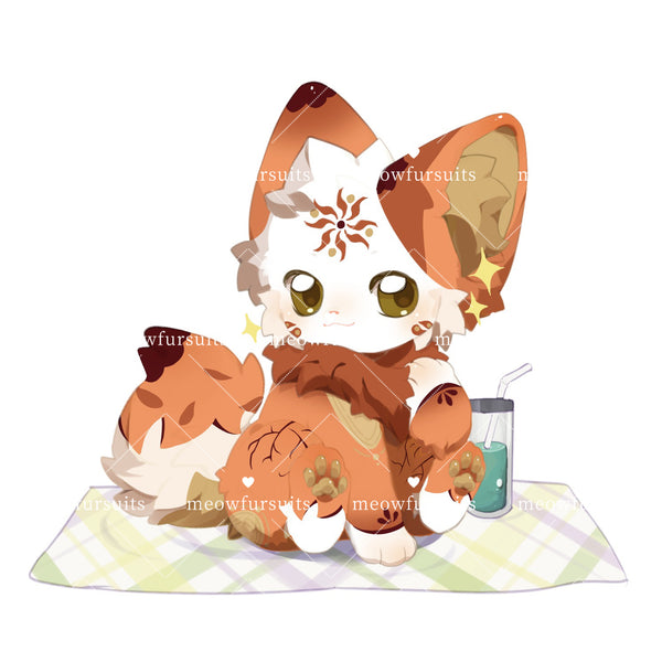 [Pre-sale adoption] - Maple Leaf Naughty Autumn Fox Kemono Fursuit Head