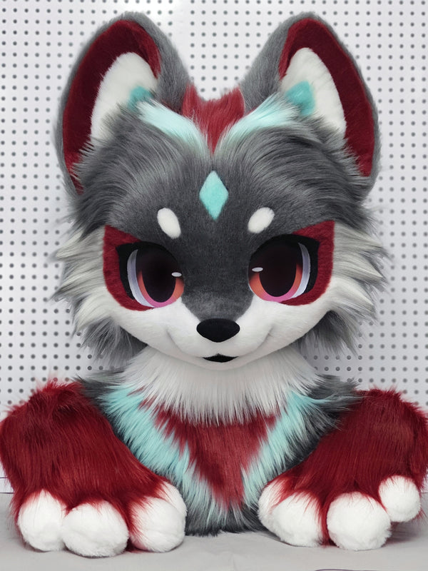 [Kitten] Red gray cat Kemono Fursuits Stock（gift paws）