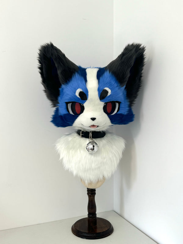 Blue Border Collie Kemono Head Fursuit