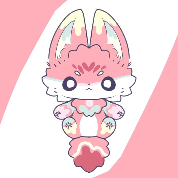 [Pre-sale adoption] - Ice cream pink dragon Kemono Fursuit Head