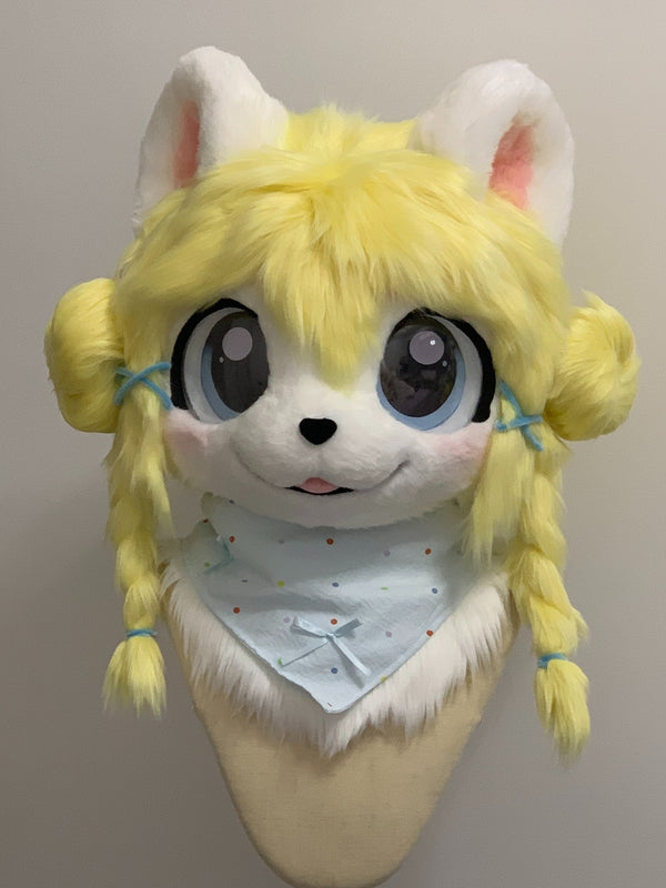 [Puppy] Cute yellow Samoyed Kemono Fursuits Stock