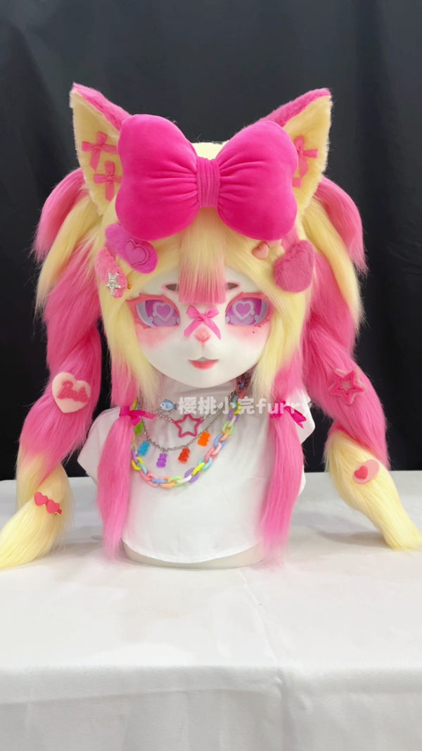 [Kitten] Twin ponytails y2k millennial style kitten Kig Fursuits Stock