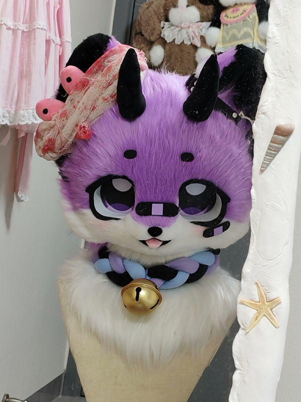 [Panda] Kuromi Black Purple Red Panda Kemono Fursuits Stock（gift paws）