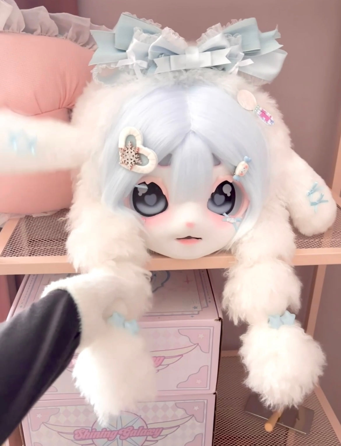 [Lamb] blue Lamb with bow and double ponytails Kig Fursuits Stock ...