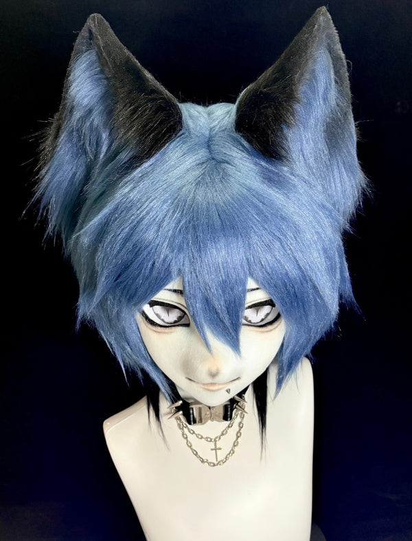 [Fox] Blue and black handsome little fox kig fursuits stock