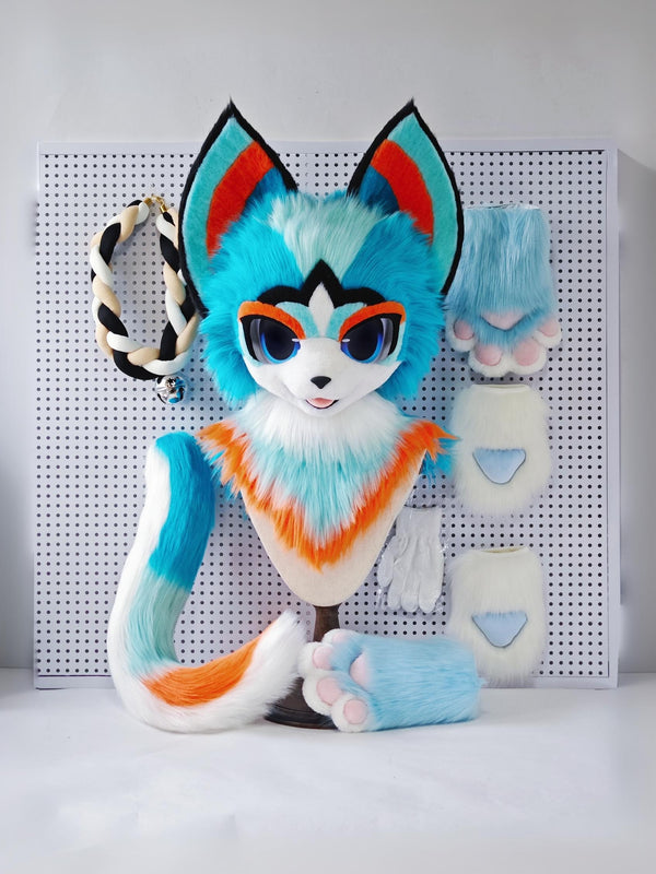 [Kitten] Cat with multi-colored eyelashes Kemono Fursuits Stock（gift tail&2 handpaws& necklace)