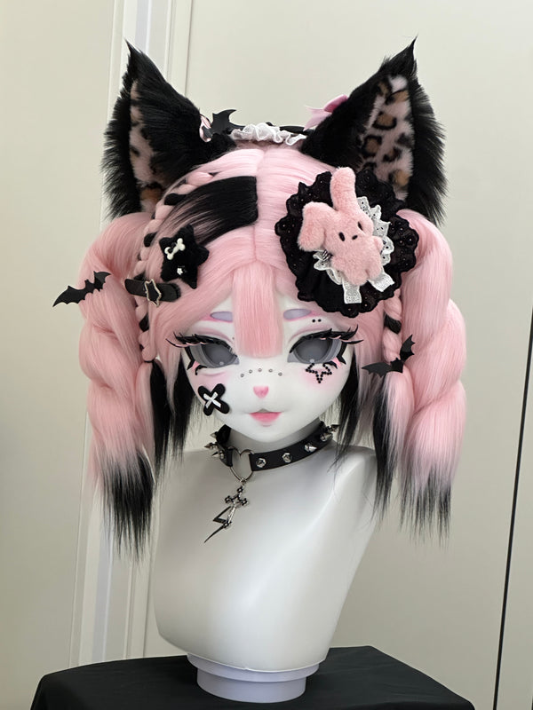 [Leopard] Black powder y2k style little leopard kig fursuits stock