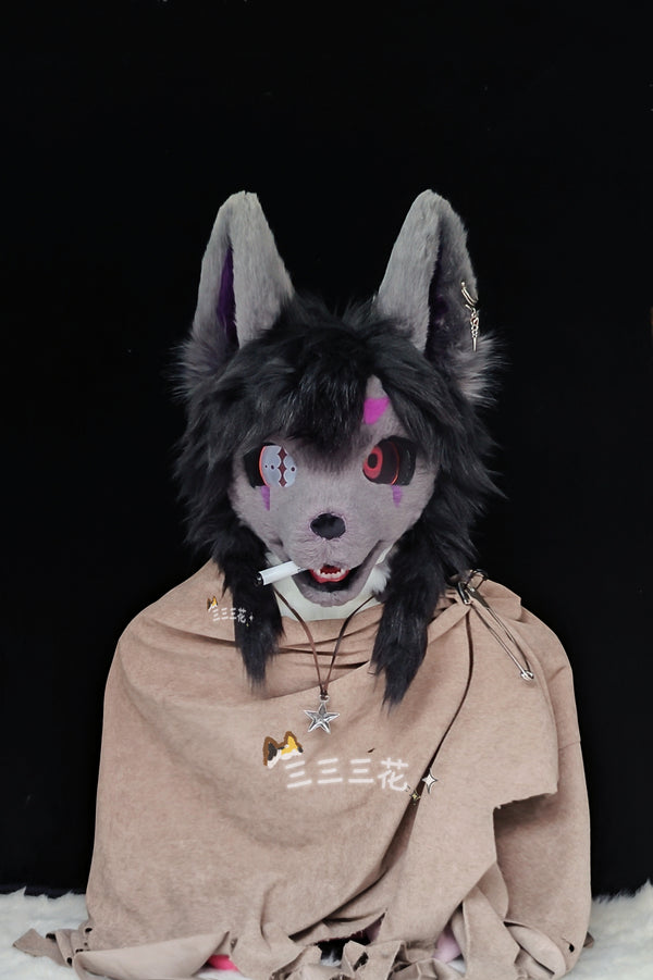 [Wolf] Cool Gender-Neutral Werewolf Beast Head Kemono Fursuits Stock