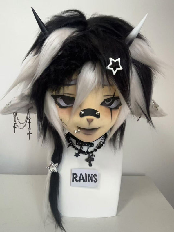 [Lamb] y2k black and gray handsome lamb Kig Fursuits Stock