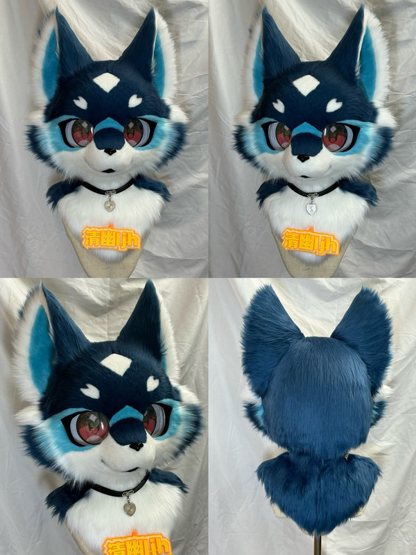 [Wolf] Blue ears handsome little wolf Kemono Fursuits Stock