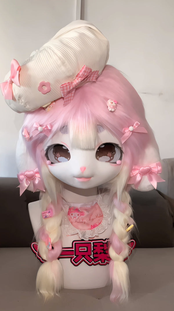 Chef Cake Bunny Kig Head Fursuit
