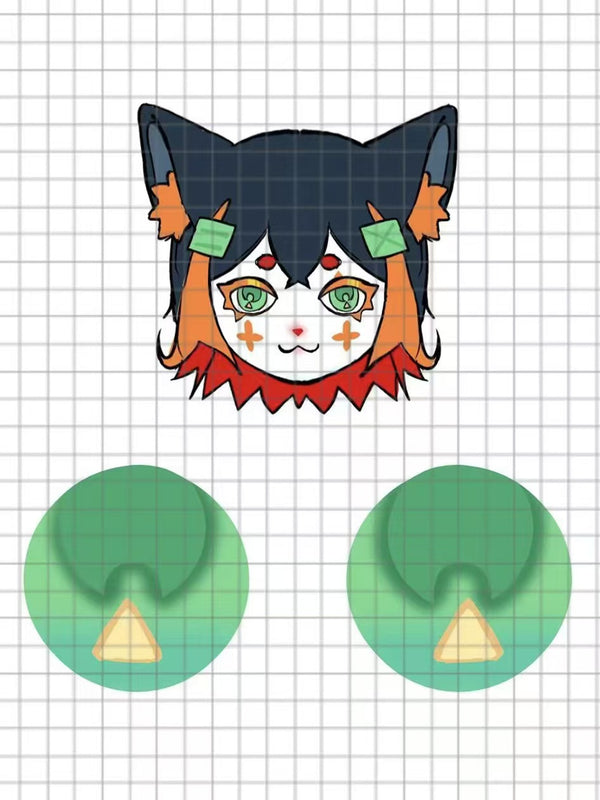 [Waiting for Adoption] - clown kitty cat Kig Fursuit Head