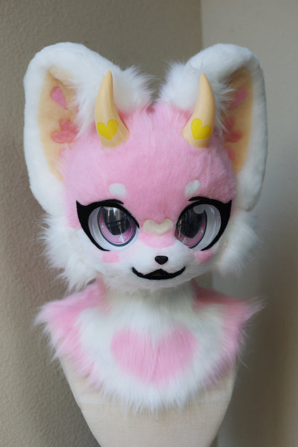 [Kitten] Pink and white love kitten Kemono Fursuits Stock