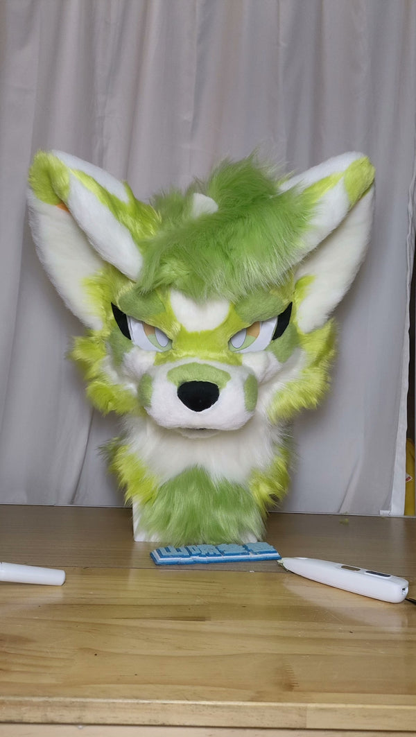 Green Wolf Kemono Head Fursuit