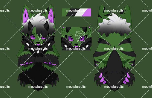 [Pre-sale adoption] - Halloween Halloween Green Spider Wolf Kemono Fursuit