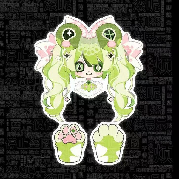 [Waiting for Adoption] - Twin-tailed green frog Kig Fursuit Head