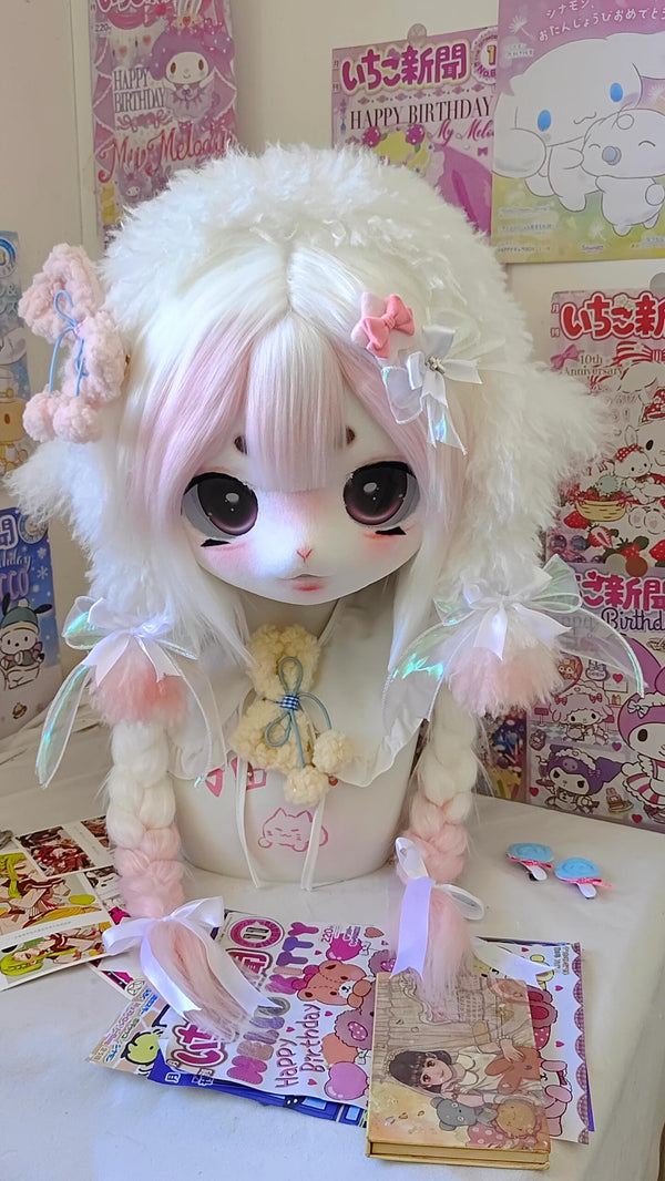 [Lamb] Pink curly lamb kig fursuits stock