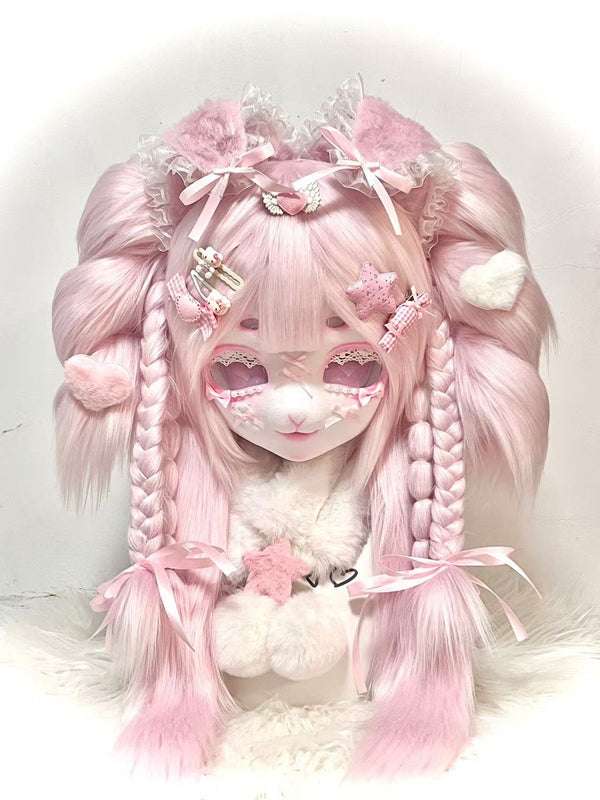 [Bunny] Pink Fold Ear Rabbit Kig Fursuits Stock