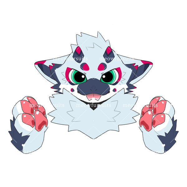 [Pre-sale adoption] - Gray-red big-nosed lamb Kemono Fursuit Head