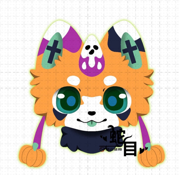 [Waiting for Adoption] - Halloween Butter Cookie Kittens Kemono Fursuit Head