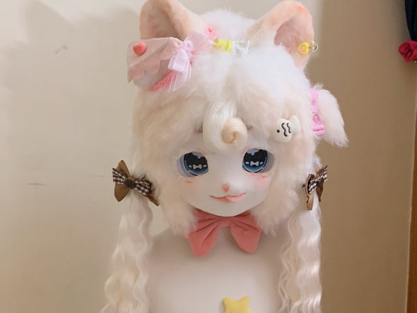 [Lamb] Cute pink lamb sticking out tongue kig fursuits stock