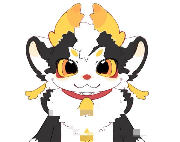 [Waiting for Adoption] - Black and white dragon bat Kemono Fursuit Head