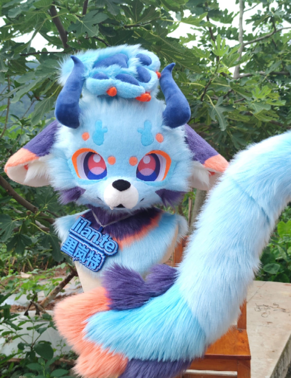 Water Element Dragon Kemono Head Fursuit (Gift Handpaws+Tail)