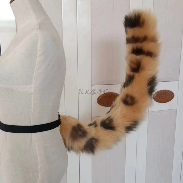 Animal tail handmade leopard furry tail