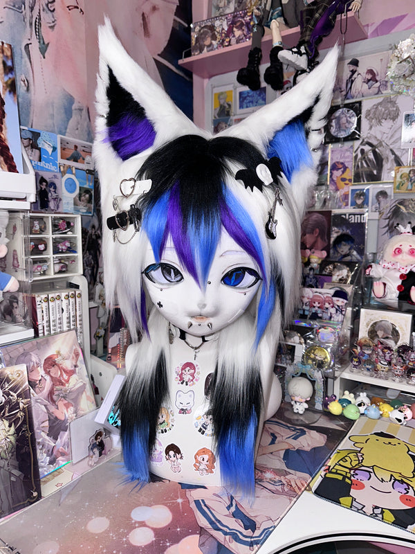 [Wolf] Blue and purple handsome wolf kig fursuits stock