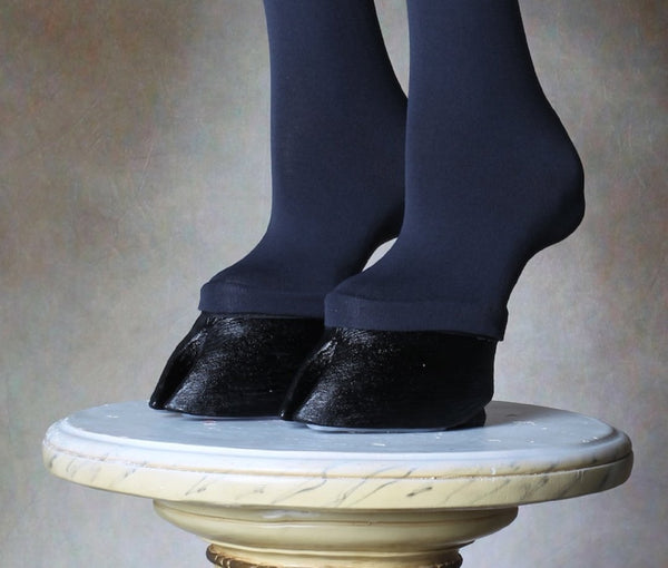 Black furry horseshoe shoes