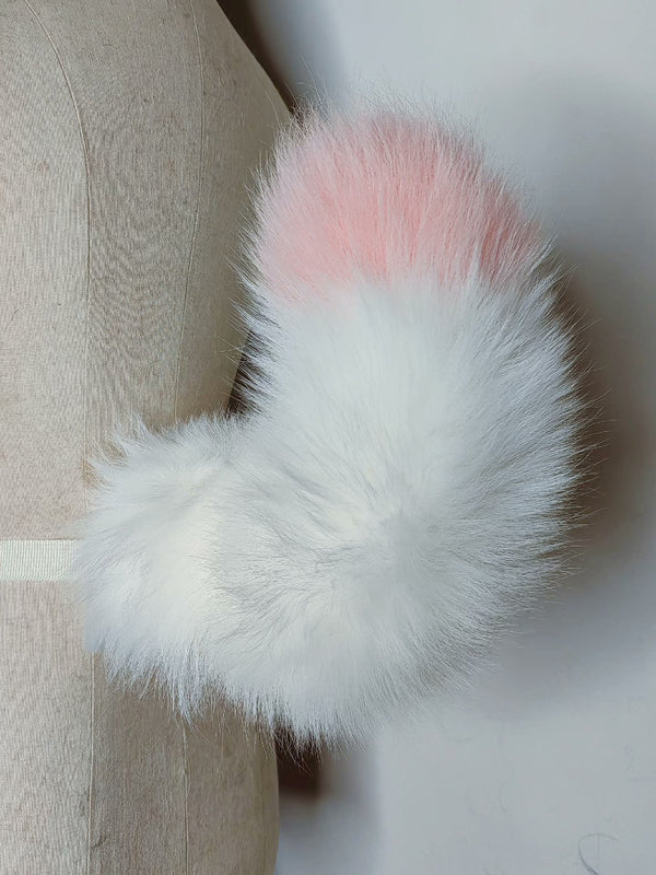 Electric animal tail Pink white tip movable tail