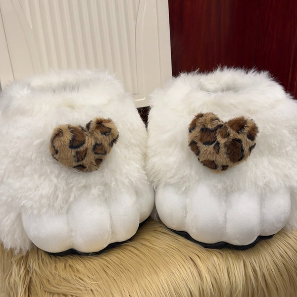 Short handmade leopard print feet