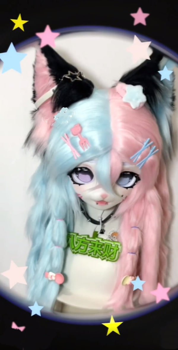 [Kitten] Blue Pink Kitten Kig Fursuits Stock